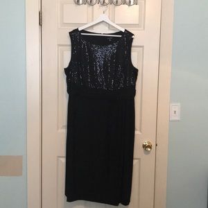 LE BOS Black dress with sequins and jacket